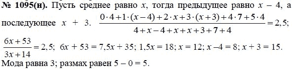 Ответ к задаче № 1095 (н) - Ю.Н. Макарычев, гдз по алгебре 8 класс